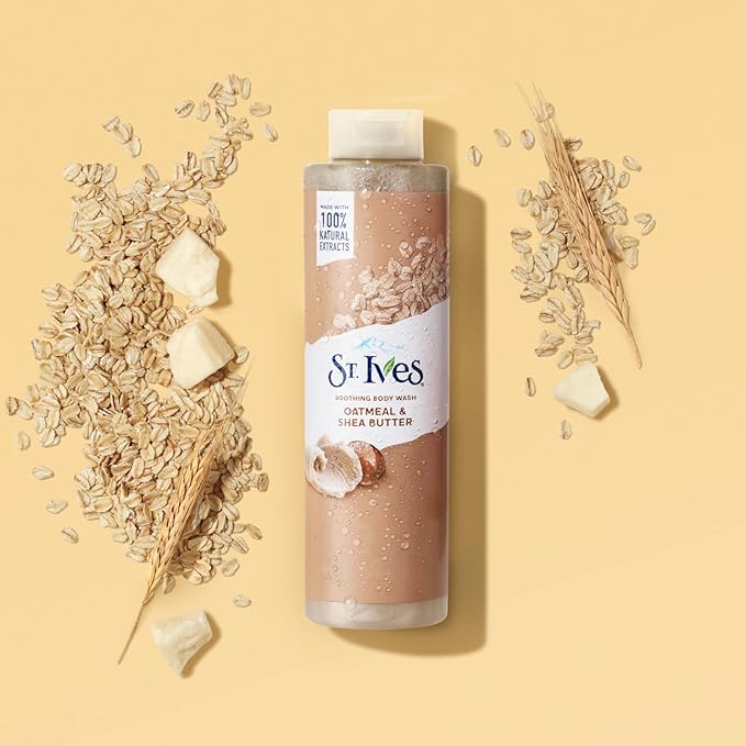 St. Ives Body Wash - Soothing Moisturizing Cleanser with Oatmeal & Shea Butter, Natural Body Wash for Sensitive Skin