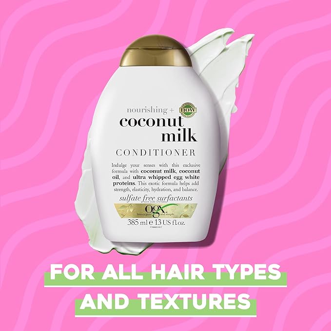 OGX, Hair Conditioner, Sulfate-Free, Nourishing Coconut Milk