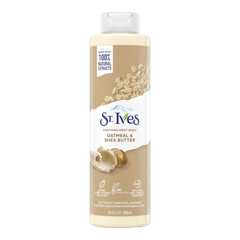 St. Ives Body Wash - Soothing Moisturizing Cleanser with Oatmeal & Shea Butter, Natural Body Wash for Sensitive Skin