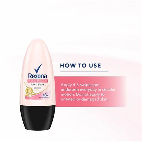 Rexona Advanced Brightening + Anti Stain Deodorant Roll-On