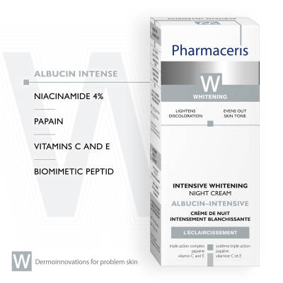 Pharmaceris W Albucin کرێمی شەوانە چڕکەرەوەی پێست سووک دەکات