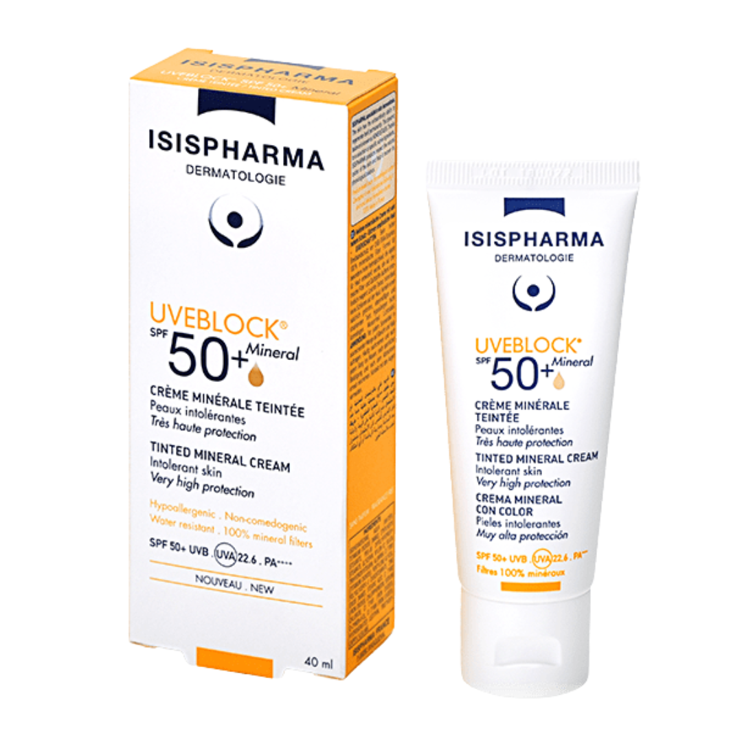 isis pharma UVEBLOCK SPF50+کرێمی کانزایی پاراستنی زۆر بەرز