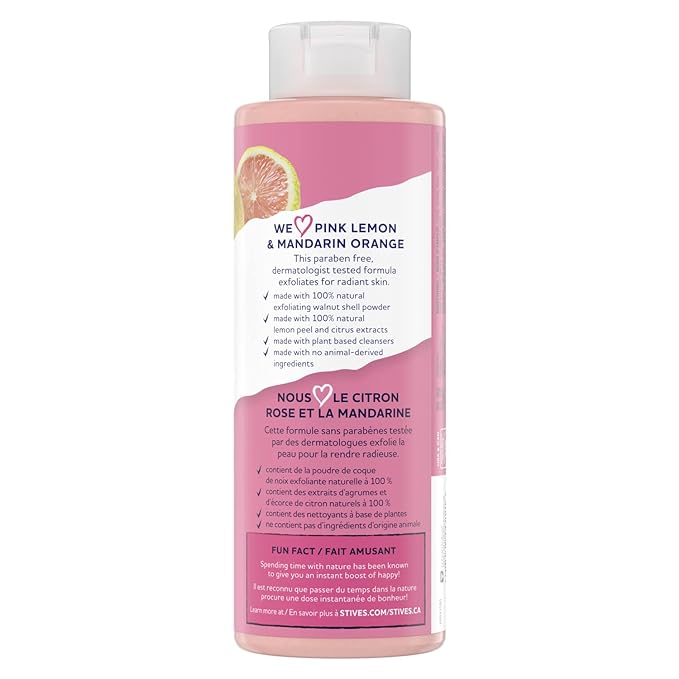 St. Ives Exfoliating Body Wash - Pink Lemon Body Wash for Women with Mandarin Orange