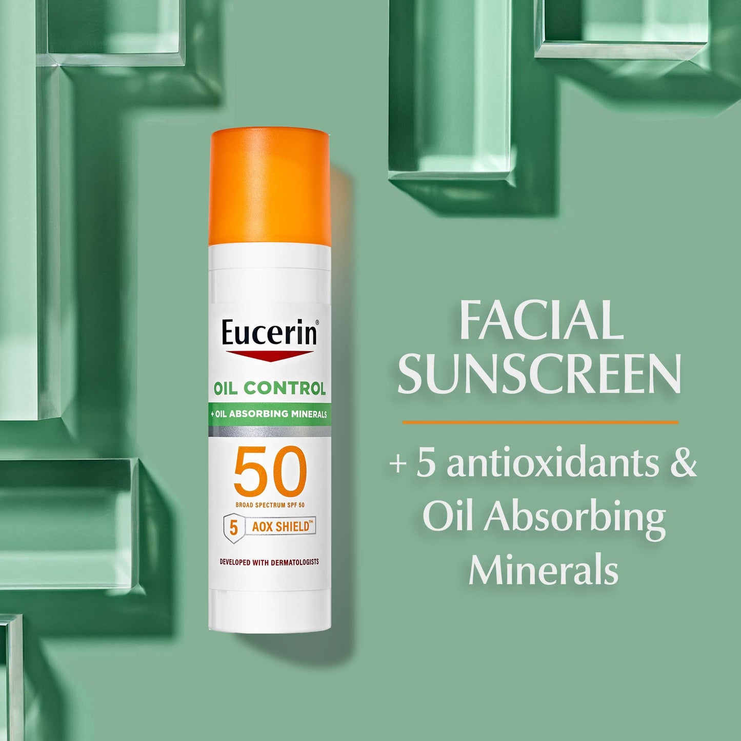 کۆنتڕۆڵی زەیتی خۆری یوسرین SPF 50 غسولی دژە خۆری دەموچاو