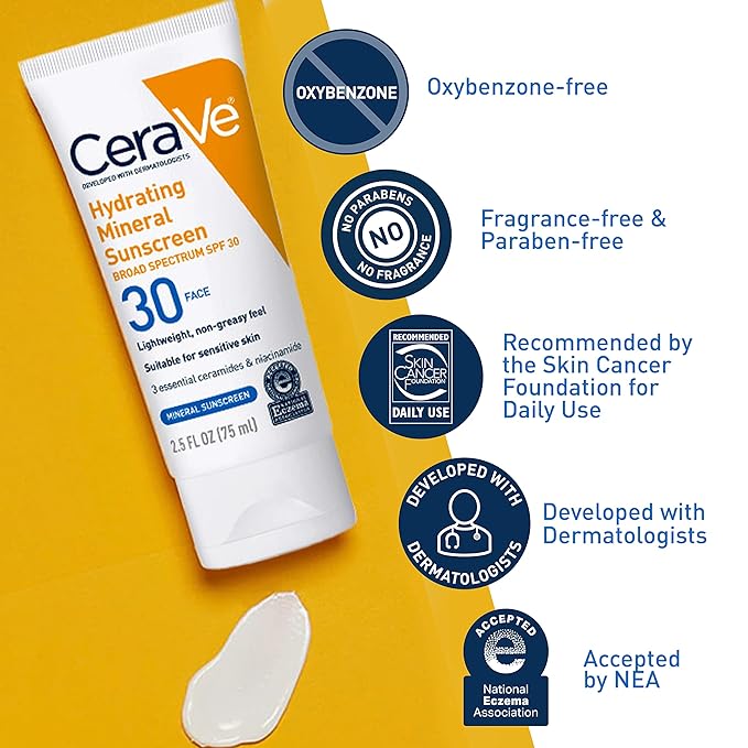 دژەخۆری کانزایی شێدارکەرەوەی CeraVe SPF 30 