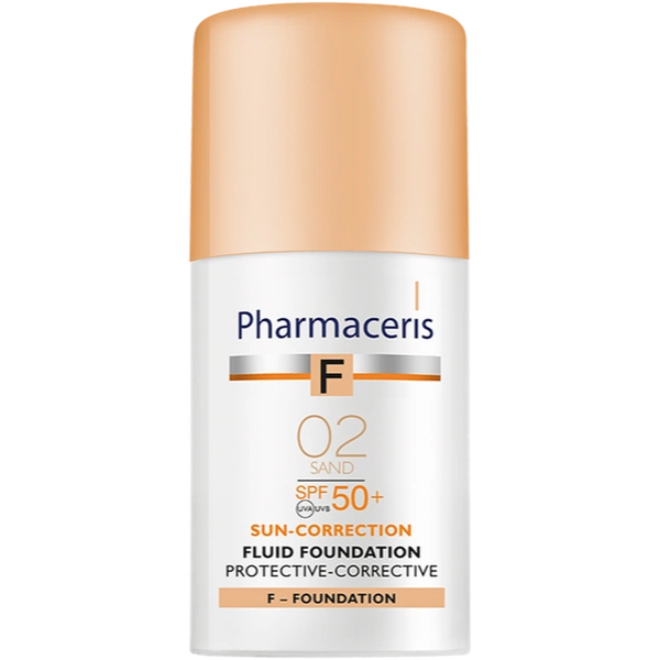 Pharmaceris خۆر چاککردنەوە شلەی چاککەرەوەی پارێزەر Spf50 No.02 Sand