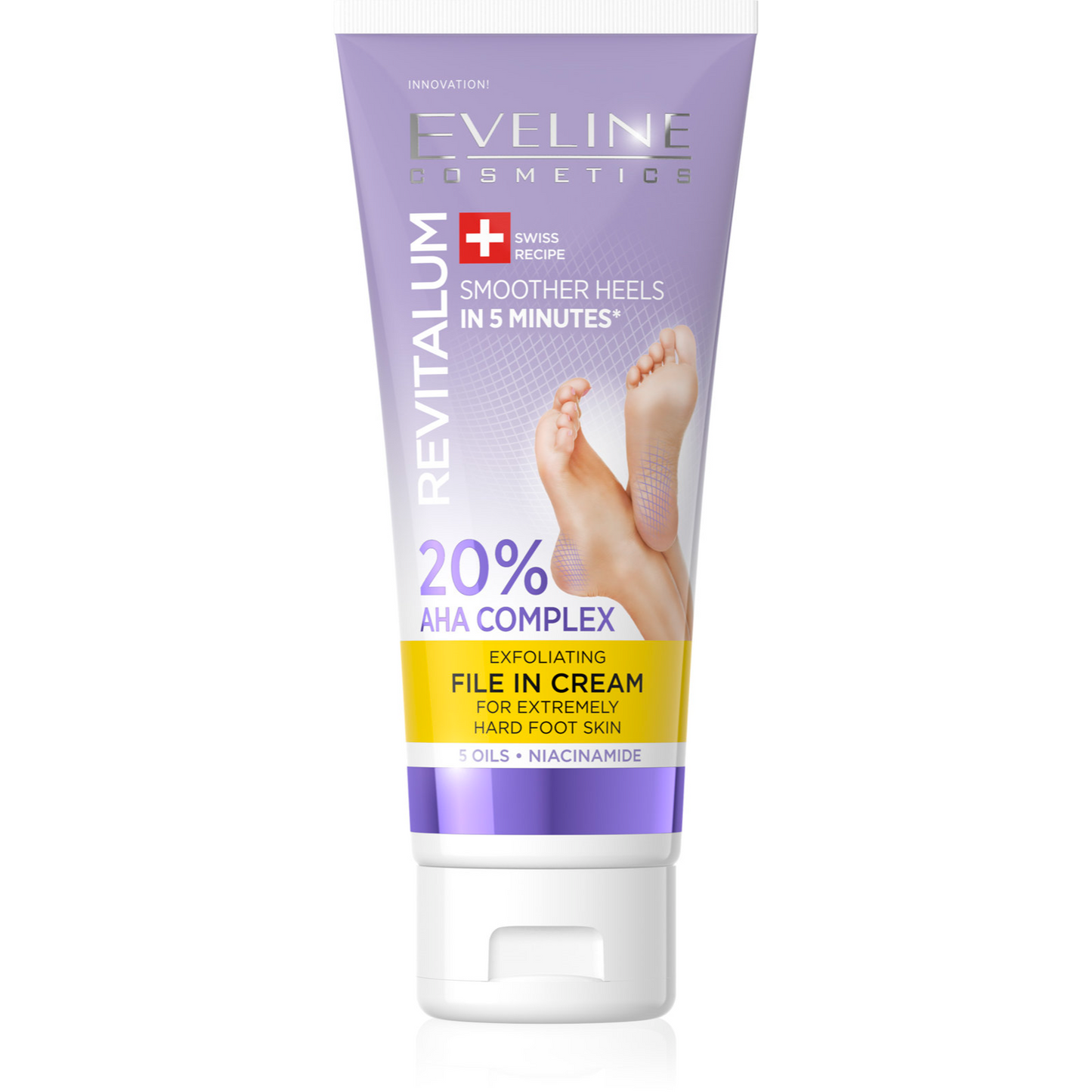 EVELINE Revitalum 20% AHA Complex Exfoliating File Cream پێستی پێی ڕەق