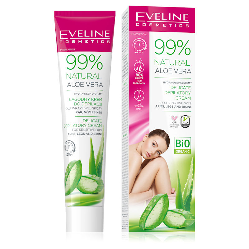 EVELINE Bio 99ئالۆڤێرا سروشتی کرێمی لابردنی ناسکی قۆڵ قاچ بیکینی 