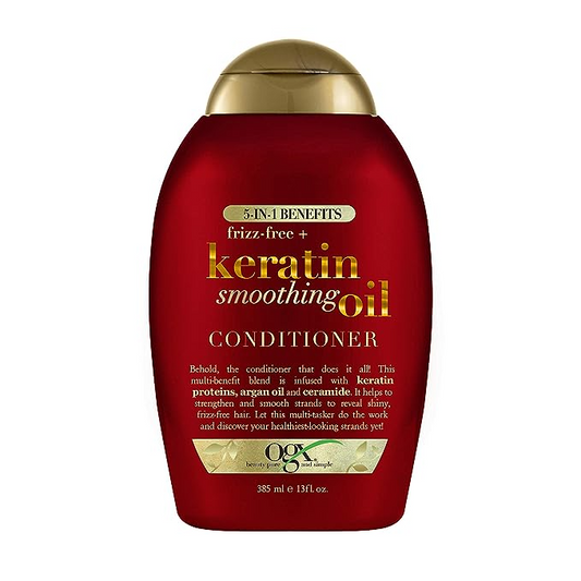 کۆندیشنەری ڕۆنی نەرمکەرەوەی OGX Frizz-Free + کیراتین، 5 لە 1