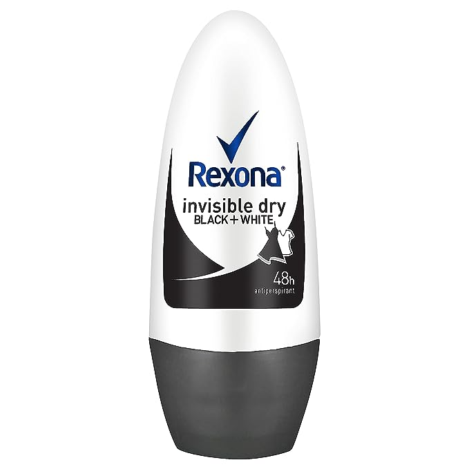 REXONA خانمان دژە ئارەقە ڕۆڵ لەسەر بۆنخۆشکەر نەبینراو وشک ڕەش+سپی