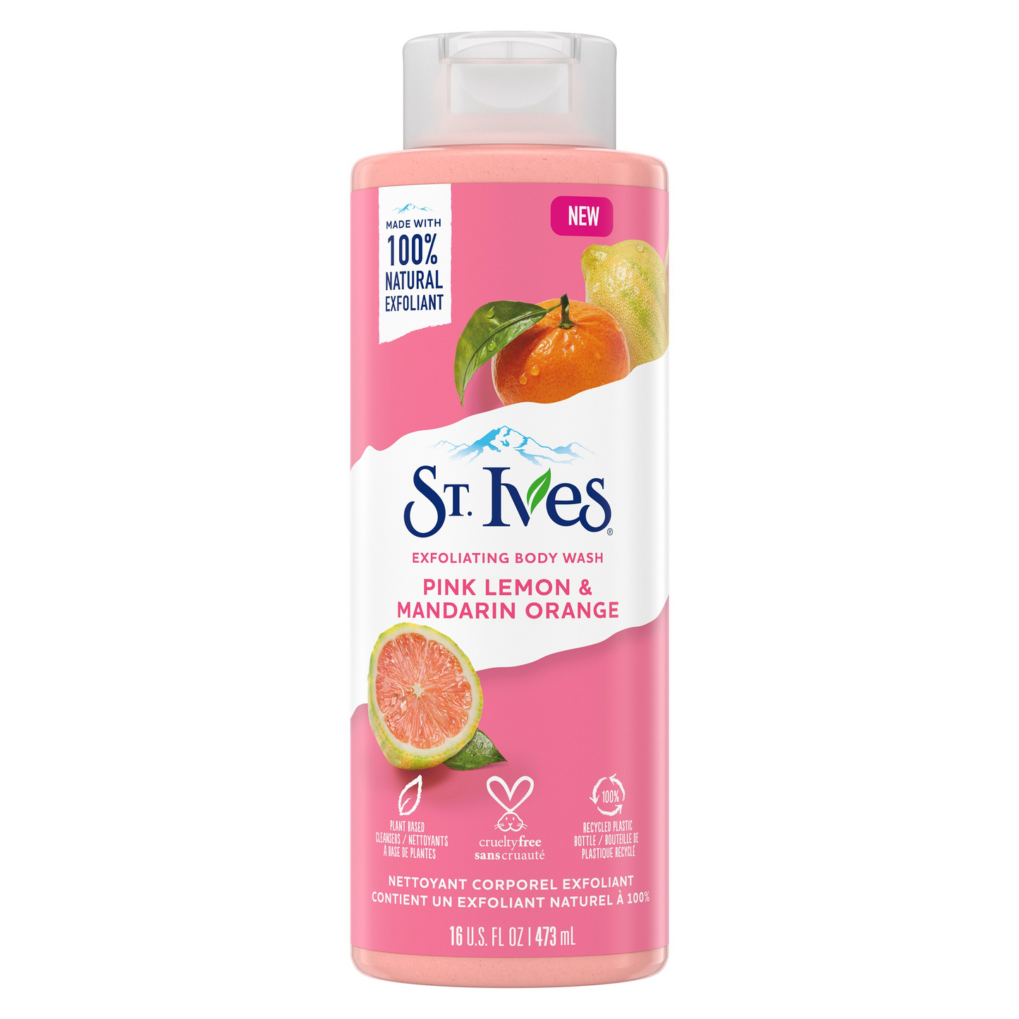 St. Ives Exfoliating Body Wash - Pink Lemon Body Wash for Women with Mandarin Orange