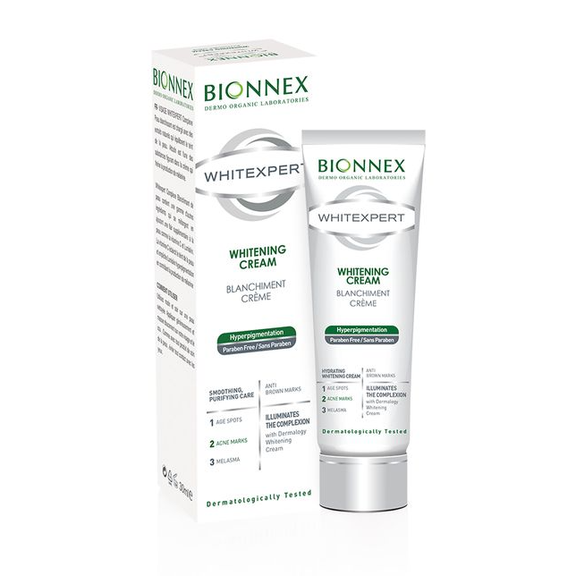 کرێمی چاودێری خاڵی گەشاوەی BIONNEX Whitexpert بۆ شوێنە هەستیارەکان 