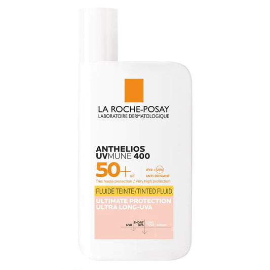 لا ڕۆش-پۆسای ئەنتێلیۆس UVmune 400 شلەی ڕەنگاوڕەنگی نەبینراو SPF 50+